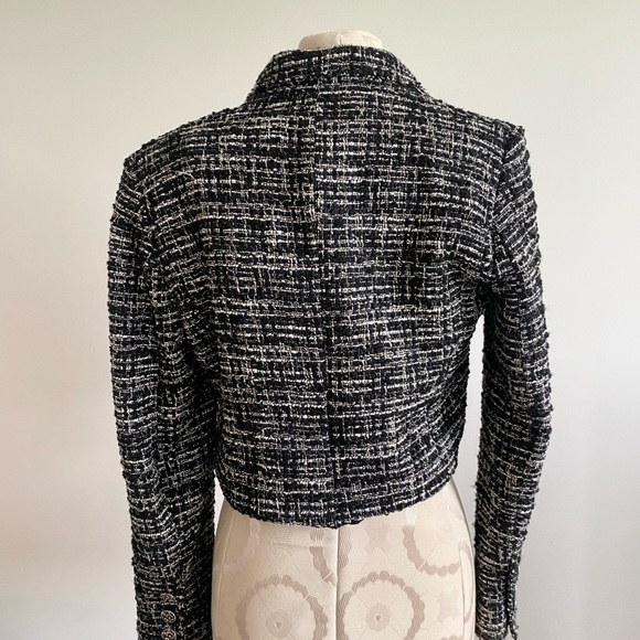 Zara reworked/handmade cropped tweed blazer/jacket size small - Picture 3 of 6